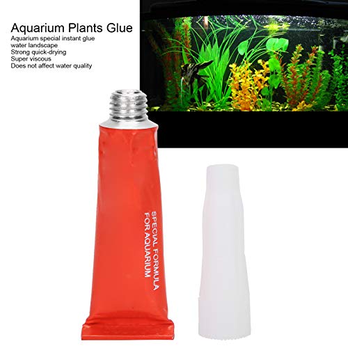 Tnfeeon 25 Piezas Acuario Acuario Paisaje Plantas Hierba Adhesivo Pegamento instantáneo pecera Accesorio