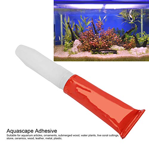 Tnfeeon 25 Piezas Acuario Acuario Paisaje Plantas Hierba Adhesivo Pegamento instantáneo pecera Accesorio