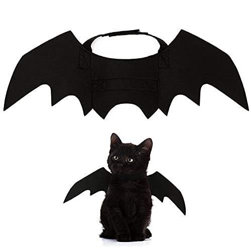 TOSISZ Lindo Disfraz de Gato de Halloween Pequeño Gato para Mascotas Alas de murciélago Alas de Gato de Halloween Accesorios para Gatos de Halloween 2018 Decoraciones de Halloween-Zafiro Profundo