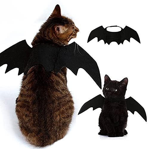 TOSISZ Lindo Disfraz de Gato de Halloween Pequeño Gato para Mascotas Alas de murciélago Alas de Gato de Halloween Accesorios para Gatos de Halloween 2018 Decoraciones de Halloween-Zafiro Profundo