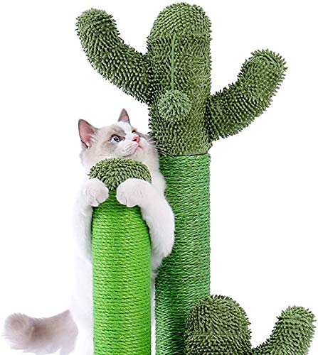 U/D Green cactus interactive kitten tree apartment tower cat fun cat scratcher pet cat from scratch vertical cat jump scratcher cat toys cactus cat climbing tree
