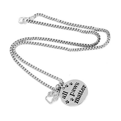 UKCOCO 2 collares de perro con diseño de huellas de perro, colgante de carta, collar de moda, colgante para joyas, accesorios para fotos