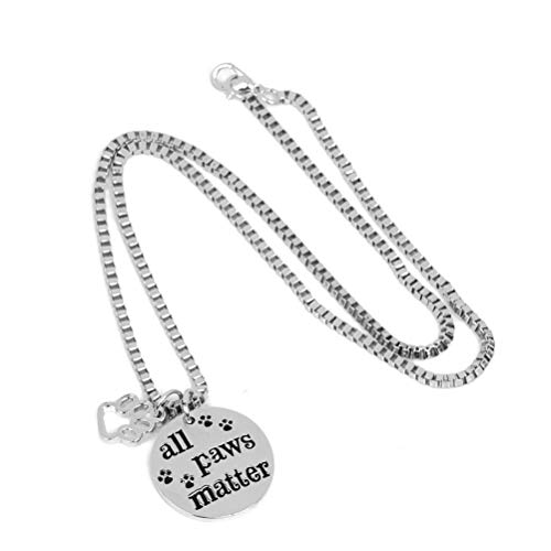 UKCOCO 2 collares de perro con diseño de huellas de perro, colgante de carta, collar de moda, colgante para joyas, accesorios para fotos