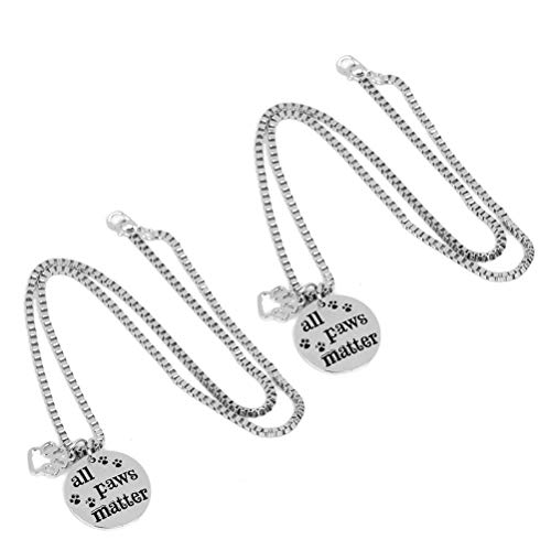 UKCOCO 2 collares de perro con diseño de huellas de perro, colgante de carta, collar de moda, colgante para joyas, accesorios para fotos