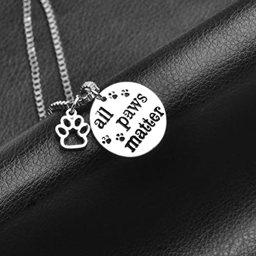 UKCOCO 2 collares de perro con diseño de huellas de perro, colgante de carta, collar de moda, colgante para joyas, accesorios para fotos