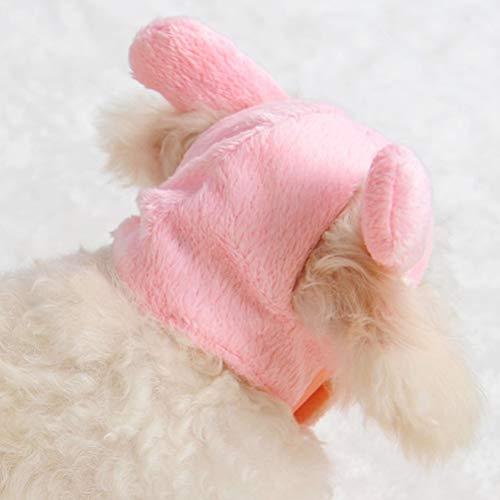 UKCOCO Disfraz de Gato Adorable Sombrero de Orejas de Conejo para Perros, Tocado para Mascotas, Gorro Decorativo para Fiestas, Accesorio para Fotos para Cachorros de Perro (Pink- M)