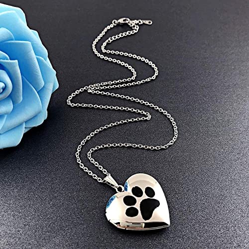 Urna Cenizas Funeral Collar Con Colgante De Caja Pequeña De Pata De Perro, Puede Colgar Imágenes, Fotos De Amor, Colgante De Caja Pequeña, Colgante De Collar De Cristal, Regalo De Cumpleaños-Dog_