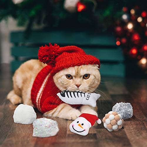 Vanplay Juguetes Gatos Interactivos 6 Piezas con Pescado & Pelotas, Gatos