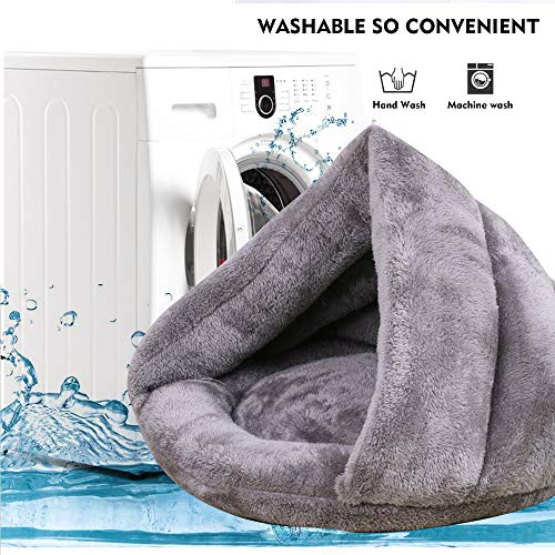 Vejaoo Saco de Dormir Cálido Cuevas casa Sleeping Bed Noble Cama para Perros y Gatos Puppy Conejo Mascota XZ001 (M: 60 * 50 * 32cm, Grey)