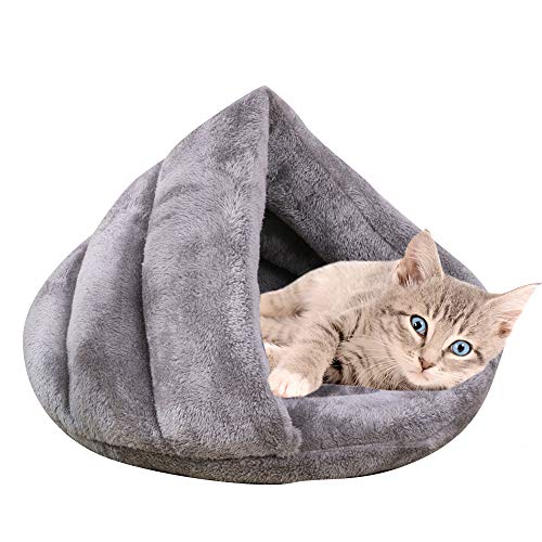 Vejaoo Saco de Dormir Cálido Cuevas casa Sleeping Bed Noble Cama para Perros y Gatos Puppy Conejo Mascota XZ001 (M: 60 * 50 * 32cm, Grey)