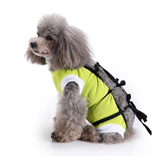 VICTORIE Mascotas Trajes de recuperación quirúrgica Ropa Chaleco de recuperación pequeños Gatos y Perros Verde S