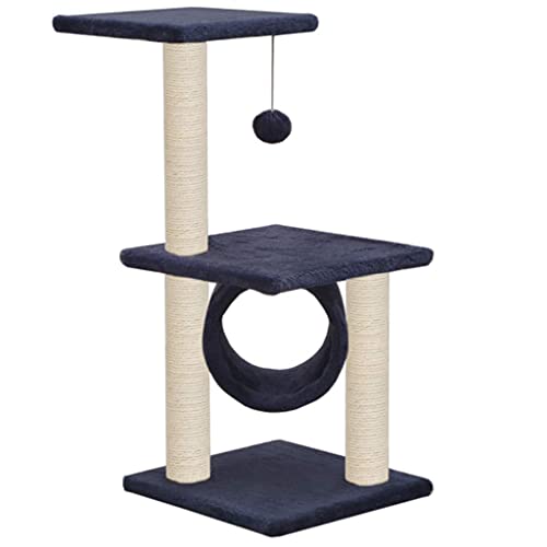 vidaXL Rascador Gatos con Poste Rascador de Sisal 65cm Azul Oscuro Mascotas