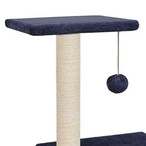 vidaXL Rascador Gatos con Poste Rascador de Sisal 65cm Azul Oscuro Mascotas