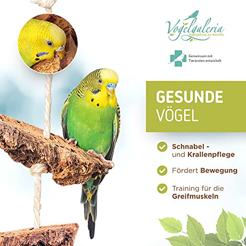 Vogelgaleria Cuerda de corcho, el accesorio perfecto para pájaros para escalar y mordisquear para periquitos, etc.