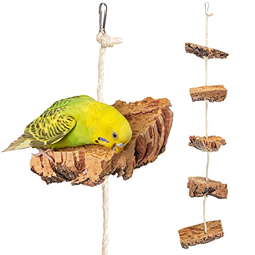 Vogelgaleria Cuerda de corcho, el accesorio perfecto para pájaros para escalar y mordisquear para periquitos, etc.