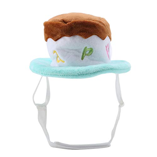 Voluxe Decorable, ajustable, no tóxico de color brillante y sombrero brillante de cumpleaños para mascotas 100% para propietarios de gatos (pastel de fruta verde, S)