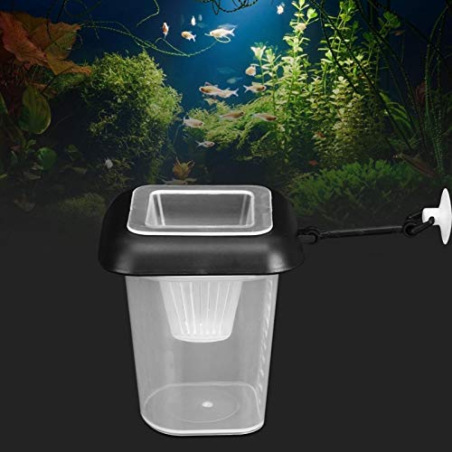 WAQU Alimentador de Gusanos-Tanque de Peces, alimentador de Embudo de plástico, Taza de alimentación de Insectos Rojos, nematodo de Gusano de Sangre con Ventosa para Acuario