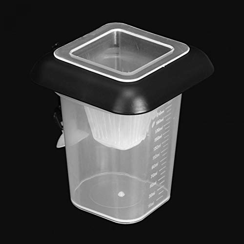 WAQU Alimentador de Gusanos-Tanque de Peces, alimentador de Embudo de plástico, Taza de alimentación de Insectos Rojos, nematodo de Gusano de Sangre con Ventosa para Acuario