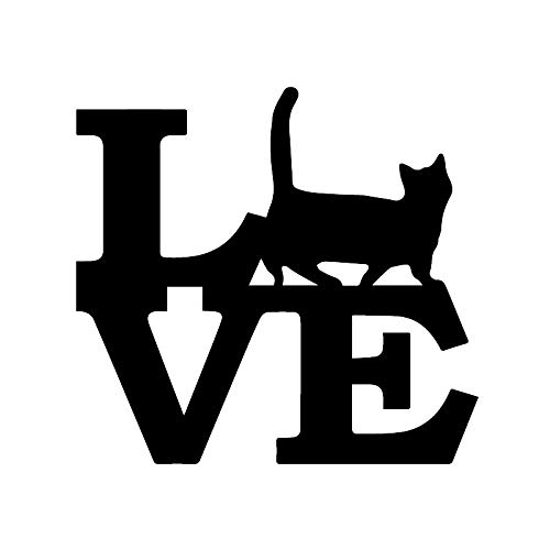 WBXZY 15X14,1 CM Munchkin Gato Amor Gatito Divertido Vinilo Coche Pegatina Mascota Gato C24-1722-Negro