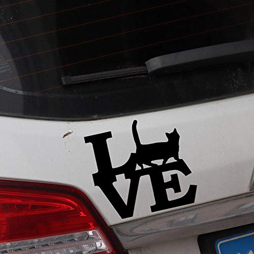 WBXZY 15X14,1 CM Munchkin Gato Amor Gatito Divertido Vinilo Coche Pegatina Mascota Gato C24-1722-Plata