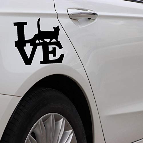 WBXZY 15X14,1 CM Munchkin Gato Amor Gatito Divertido Vinilo Coche Pegatina Mascota Gato C24-1722-Plata