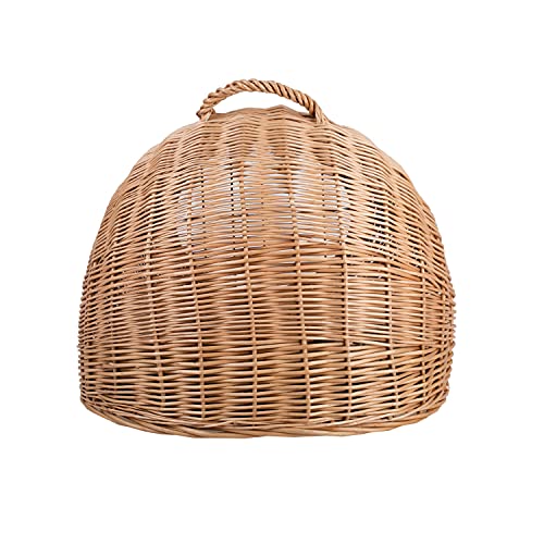Wicker24 Jaula Cesta de transporte de mimbre natural XL para gato y perro pequeño