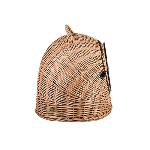 Wicker24 Jaula Cesta de transporte de mimbre natural XL para gato y perro pequeño