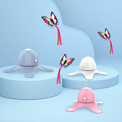 wirlsweal Mariposa eléctrica Stick Automático Interactivo Divertido Gato Puzzle Pet Pet Blanco