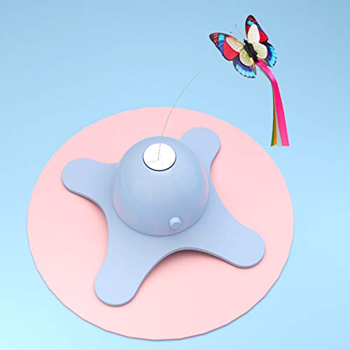 wirlsweal Mariposa eléctrica Stick Automático Interactivo Divertido Gato Puzzle Pet Pet Blanco