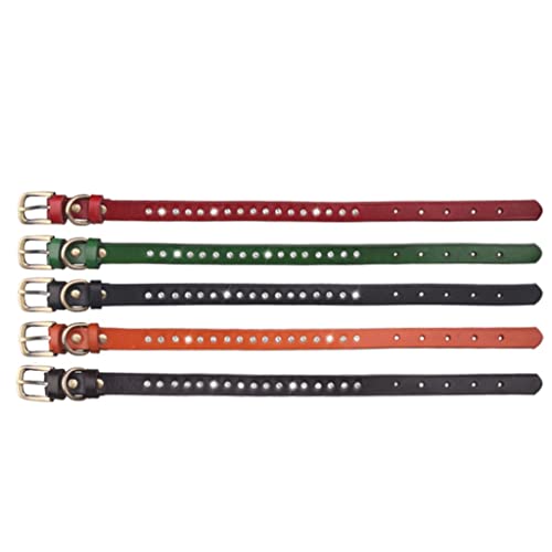 WNWL Collares de Perro de Moda Collars Coloridos Ajustables Cuello del Gato Cuello de la Primera Capa Correa del Cuello de la Piel for Perros Suministros de Mascotas Suaves