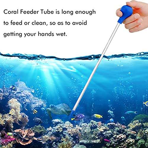 WSTERAO Juego de alimentador de Coral Pinzas para alimentación de Reptiles Pinzas Rectas y Curvas de Acero Inoxidable Red de camarones con Mango Extensible para acuarios de Peces