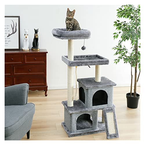 xczbb árbol de Gato Cat Scratcher Tower Muebles for el hogar Árbol de Gato Mascotas Hamaca Sisal Cat Rasguño Post Escalada Marco Juguete Amplio Juguetes de Peluche (Color : 1, Size