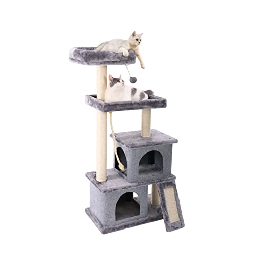 xczbb árbol de Gato Cat Scratcher Tower Muebles for el hogar Árbol de Gato Mascotas Hamaca Sisal Cat Rasguño Post Escalada Marco Juguete Amplio Juguetes de Peluche (Color : 1, Size