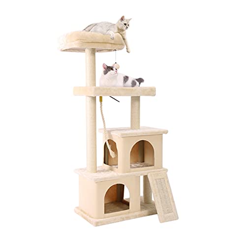 xczbb árbol de Gato Cat Scratcher Tower Muebles for el hogar Árbol de Gato Mascotas Hamaca Sisal Cat Rasguño Post Escalada Marco Juguete Amplio Juguetes de Peluche (Color : 1, Size
