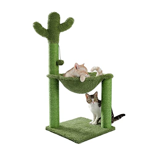 xczbb árbol de Gato CATO Cactus Cat RAPINGING Poste con EL Correa DE SSISAL Cat SAILDER Total DE ÁRBOL DE LA TOURAS con COMFIOSO ESPUCIONAL HAMMO Cats Cats Juguetes de Peluche (Color : AMT0113GN)