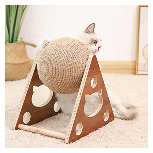 xczbb árbol de Gato Gato de Madera rasguño Post Ball Toy Cat Scratcher SSISAL Cuerda Gatos Juguetes Muebles de Pet Muebles Suministros Cat Accesorios Cat Torre Cat Tree Juguetes de Peluche