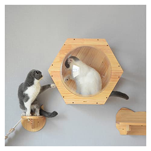 xczbb árbol de Gato Gato montado en la pareado Marco de Gato Árbol de Copa Cápsula cápsula Cat Bridge House Cave Sisal Rasguño Post Muebles for Mascotas Juguetes de Peluche
