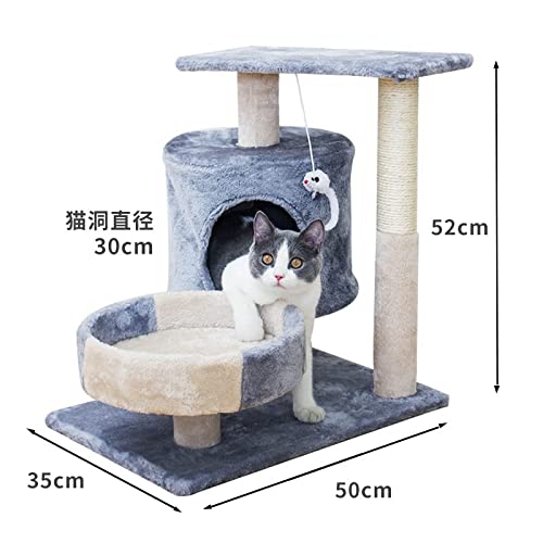 xczbb árbol de Gato Profesional Cat Tree Tree Cat Climbing Marco Salto Gatos Scrapper Tree House Scratching Post for los Gatos Muebles de árbol Juguetes de Peluche (Color : Grey, Size : 1)