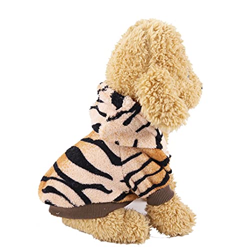 XIAOYU ropa para mascotas cachorro perro gato sudadera con capucha cálido suéter disfraz hallowween cosplay ropa de fiesta, Tigre, M