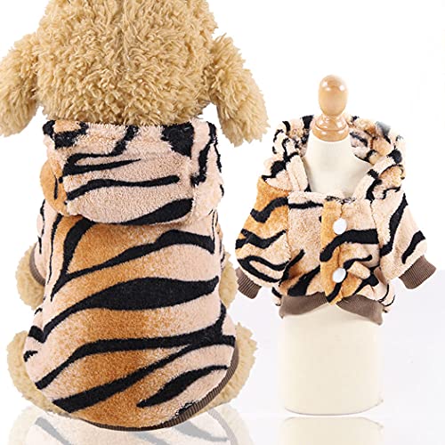 XIAOYU ropa para mascotas cachorro perro gato sudadera con capucha cálido suéter disfraz hallowween cosplay ropa de fiesta, Tigre, M