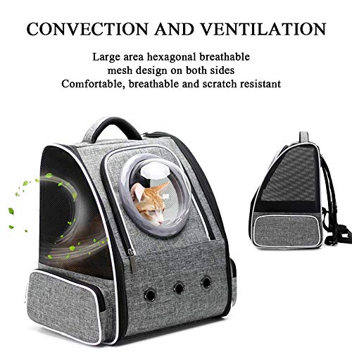 XJZKA Transportín para Mascotas, Gato, Perro, Cachorro, Viaje, Senderismo, Camping, transportador para Mascotas, Mochila, cápsula Espacial, diseño de Burbujas, Impermeable, Bolso de Mano