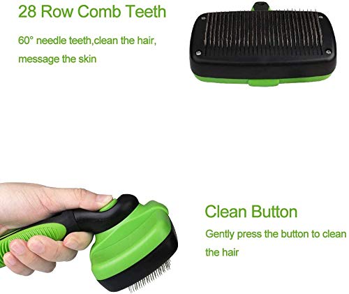 XYL Auto Limpieza del Impermeable Cepillo para Perros de Pelo Largo retráctil Cepillo de preparación del Perro para Cachorros Gato Cepillo para arrojar Medio Rizado Pelo del Animal doméstico