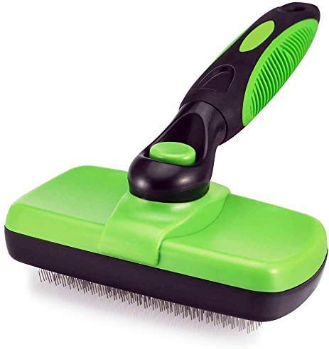 XYL Auto Limpieza del Impermeable Cepillo para Perros de Pelo Largo retráctil Cepillo de preparación del Perro para Cachorros Gato Cepillo para arrojar Medio Rizado Pelo del Animal doméstico
