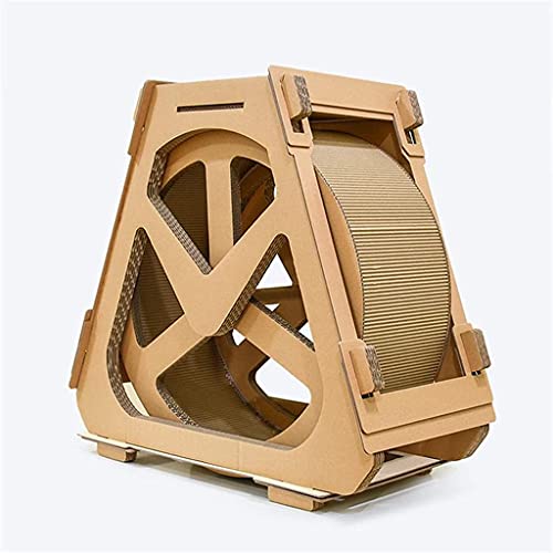 YAMMY Muebles para Mascotas Rueda hidráulica Gatos Escalador Cinta de Correr Rueda de la Fortuna Papel Corrugado Rasguño Cartón Agarre Arrastre Estante Podredumbre (árbol de Gato)