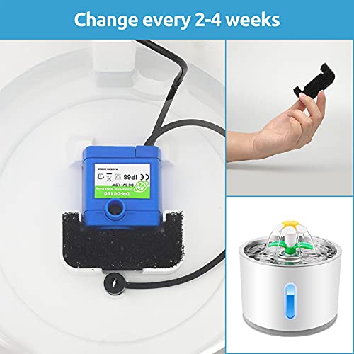 Yiida 4 filtros de repuesto para fuente de agua de gato, filtros de repuesto para dispensador de agua de mascotas, esponjas de repuesto para fuente de agua automática, dispensador de agua para perros