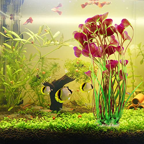yine Plantas de plástico para acuarios, plantas acuáticas artificiales, plantas de plástico, plantas acuáticas decorativas, plástico