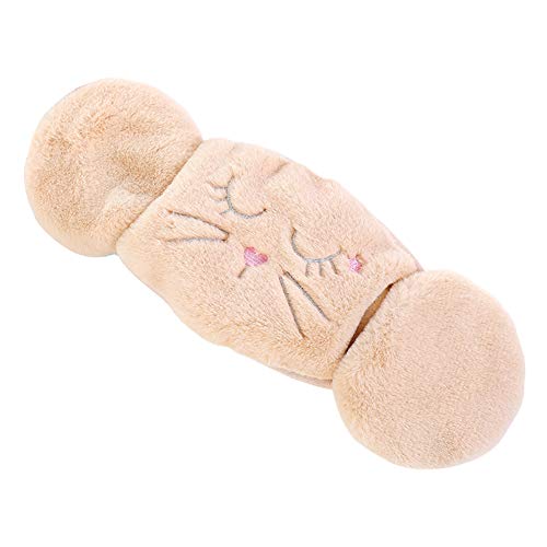 Yirepny Mujeres de dibujos animados gatos zanahoria invierno peluche media cara cubierta caliente oreja oreja Caqui Gato