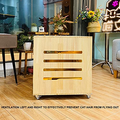 YNSHOP Casa De Madera para Gatos Gabinete De Mascotas para Gatos Casa De Lujo para Gatos Jaula De Cría De Gatos Domésticos Criaderos De Madera Material De Madera De Pino