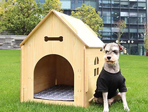 YOT Perro Gato casa Interior al Aire Libre con Ventana Mascota Tronco Cabina Kennel casero Muebles Mascotas para pequeños Animales Grandes Grandes (Color : Blue, Size : Small)
