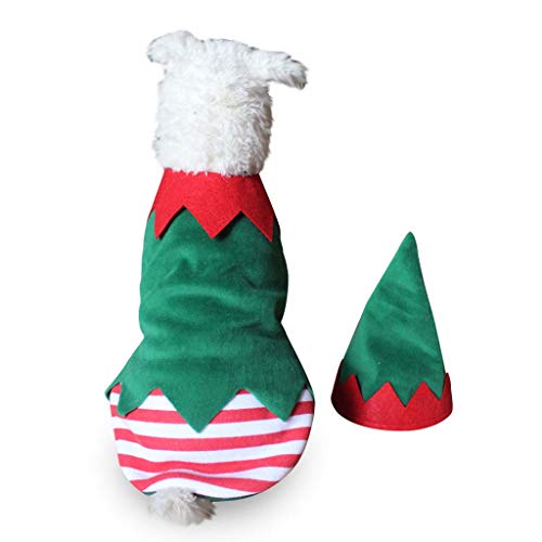 Yunso - Disfraz de Navidad para mascotas, divertido estilo payaso, sombrero de festival, kit de decoración para perros y gatos